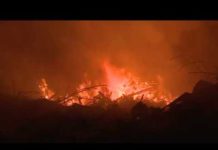 Chemical depot in Struga on Fire