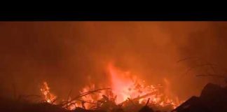 Chemical depot in Struga on Fire