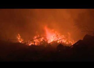 Chemical depot in Struga on Fire