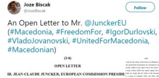 Slovenian journalist writes to Juncker: Stop supporting criminals and terrorists in Macedonia